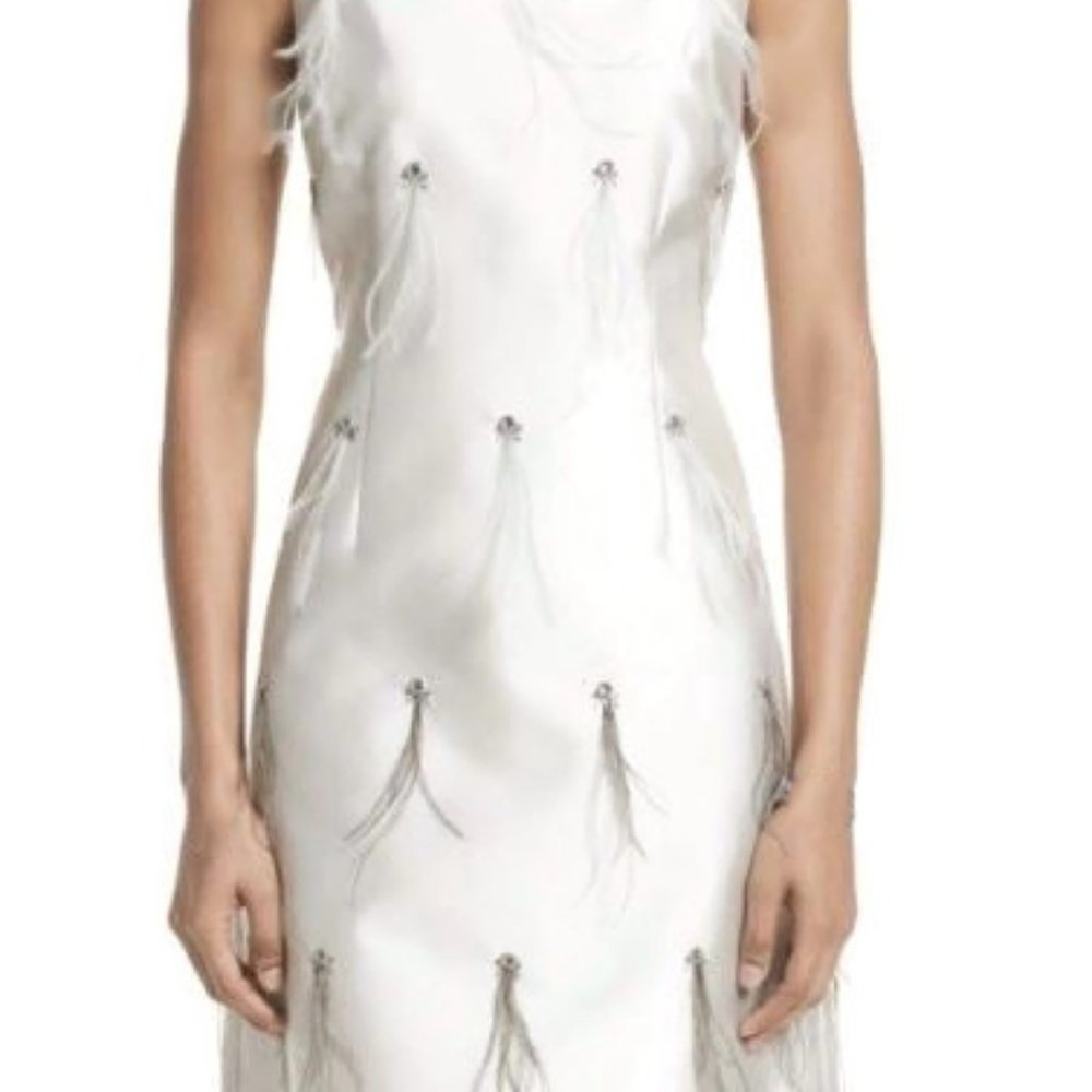 New! St. John Dress. Size 4. Ostrich Feathers